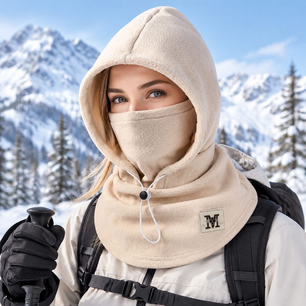Polar Fleece Beanies Cap Thickened Ear Protection Cap Fashion Hooded Face Mask Outdoor Cycling