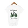 Merry Christmas Plaid Tree Printed T Shirt Fashion Graphic Women Top Tshirt Female Kawaii Tee Ladies