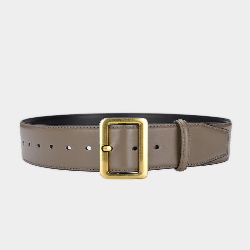 Женский ремень высокого качества из коровьей кожи, повседневный модельер, широкие ремни, женская люксовая брендовая юбка с пряжкой, однотонный ремешок LB2309