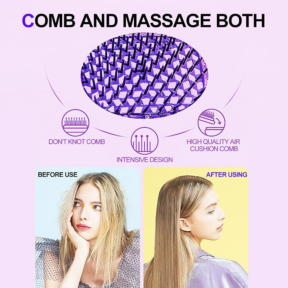 Щетка для распутывания волос с вентиляцией для влажной и сухой уборки, цвет вишни