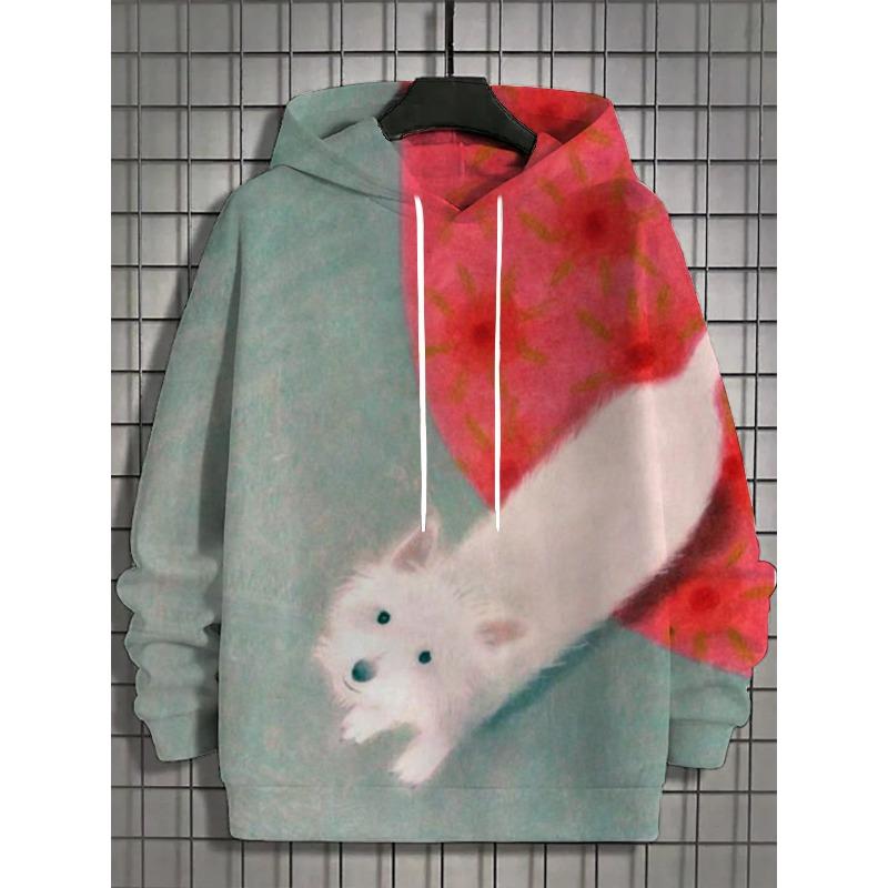 Осень и зима, новая мужская толстовка с капюшоном с 3D-принтом на все тело в японском стиле с черной кошкой, унисекс, повседневная модная мужская толстовка с капюшоном, уличные мужские топы