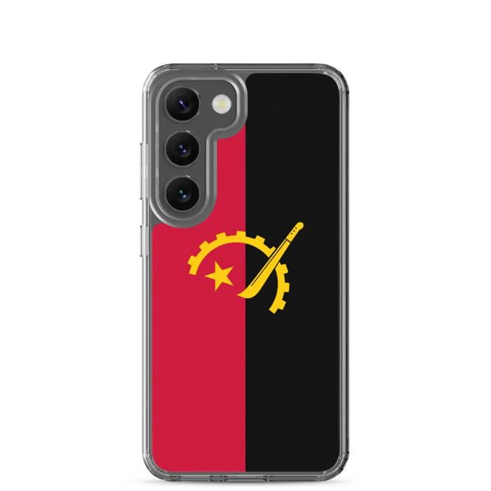 Coque Téléphone – Drapeau de l'Angola – Compatible Samsung Galaxy S23 Plus – Étui Souple – Résistant et Antichoc – Pixelforma