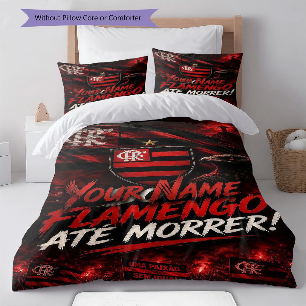 Clube De Regatas Flamengo Custom Name Pattern Bedding Quilt Set Quilt Cover Pillowcase Home Birthday Gift(1 * duvet cover + 2 * pillowcase, without co
