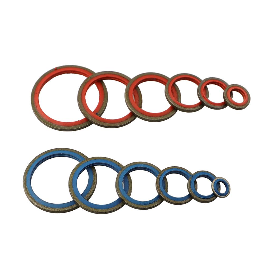 100/ 245pcs Washer Seal Assorted Sealing Gasket Set Silicone Rubber O-Ring Assortment Kits M6 M8 M10 M12-M30