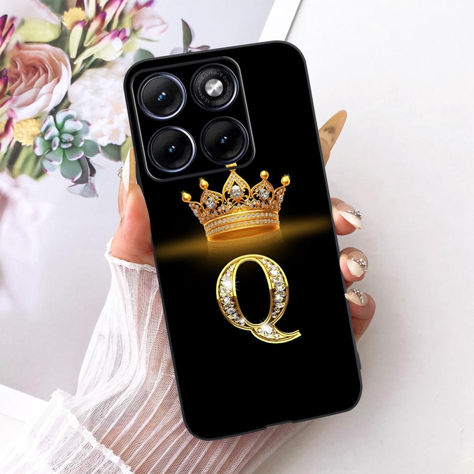 For Motorola Edge 70 Fusion 2026 Crown Letter Phone Case For Motorola Edge70 Fusion 5G XT2605 Black Silicone Soft Cases Bumpers