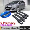 Черный чехол на дверную ручку из углеродного волокна для Mazda 5 Premacy 2004 ~ 2018 2005 2010 2013 2017, автомобильные аксессуары, набор наклеек
