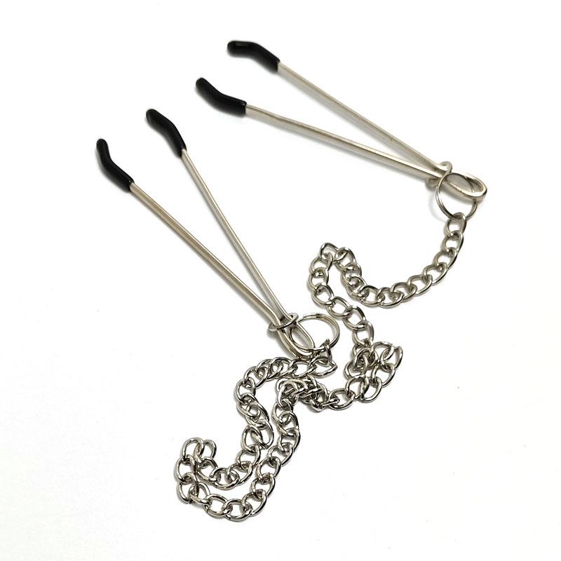 Adjustable Tension Nipple Clamps Stainless Steel Chain Tweezers for Women Safe Painless Nipple Stimulator Sex Toys for Couples