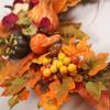45cm Artificial Maple Leaf Pumpkin Wreath Fall Harvest Door Wall Decor