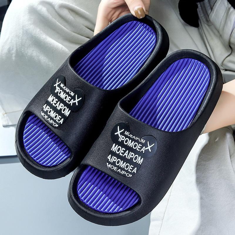 Летние модные парные тапочки на толстой платформе 4 см, мужские пляжные удобные мягкие нескользящие цветные женские шлепанцы