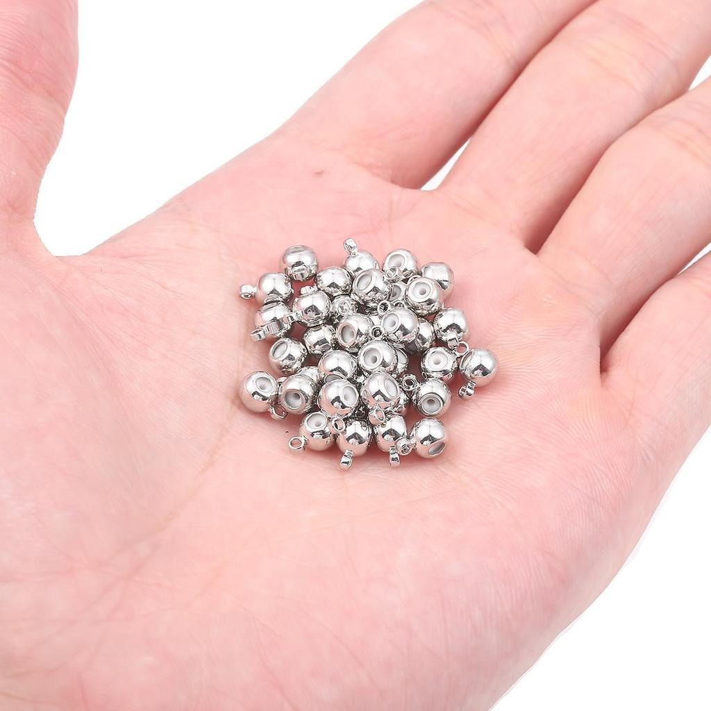 10 шт., бусины-слайдеры из нержавеющей стали, круглые бусины с резиновой прокладкой для изготовления ювелирных изделий, аксессуары