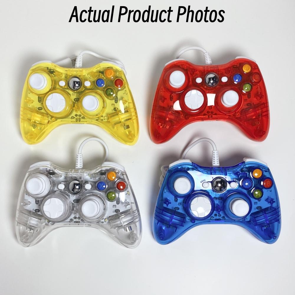 Transparent Gamepads Controller For XBOX 360 Console With LED Light USB Wired Gamepads For Steam PC Computer Laptop Joystick 1