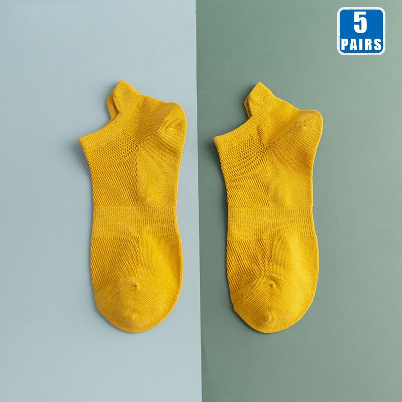5 пар высококачественных мужских хлопковых дышащих модных разноцветных повседневных носков-лодочек, коротких носков, однотонных носков для мужчин до щиколотки