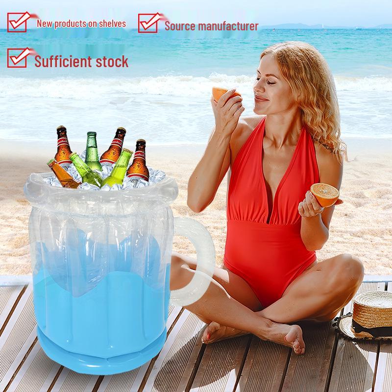 Portable Inflatable Ice Bucket for Outdoor Water Play, Beach, Camping & Beer Cups