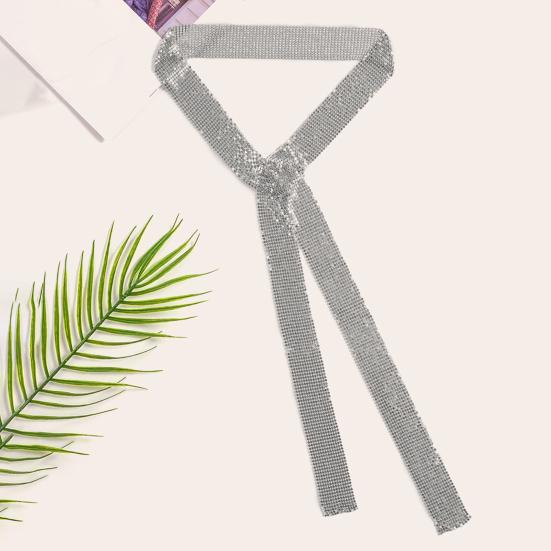 Металлический шарф с блестящими пайетками, тонкий длинный шарф, для вечеринки в ночном клубе, сверкающий, женский, аксессуар для шеи