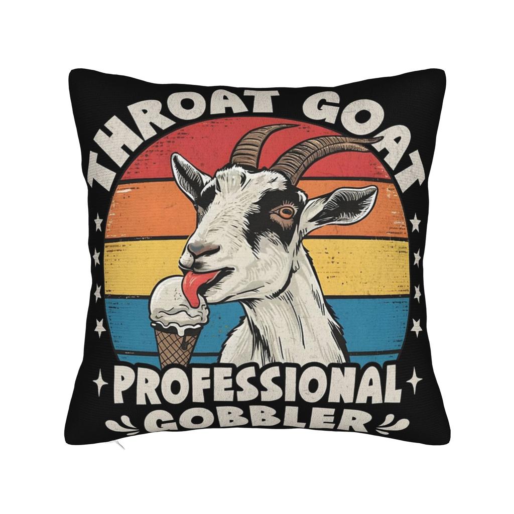 Throat Goat Funny Adult Humor Pillowcase Accessories Printed Cushion Cover Decorative  Throw Pillow Case Cover Seater Multi Size