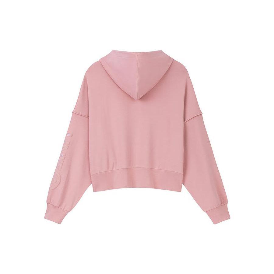 Anta Женская толстовка с капюшоном Lifestyle Series, однотонная, светло-красная 162338719-3