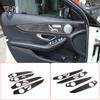 Мягкое углеродное волокно для Mercedes Benz C GLC Class W205 2014-2020 Панель декоративной отделки внутренней двери Накладки Автоаксессуары
