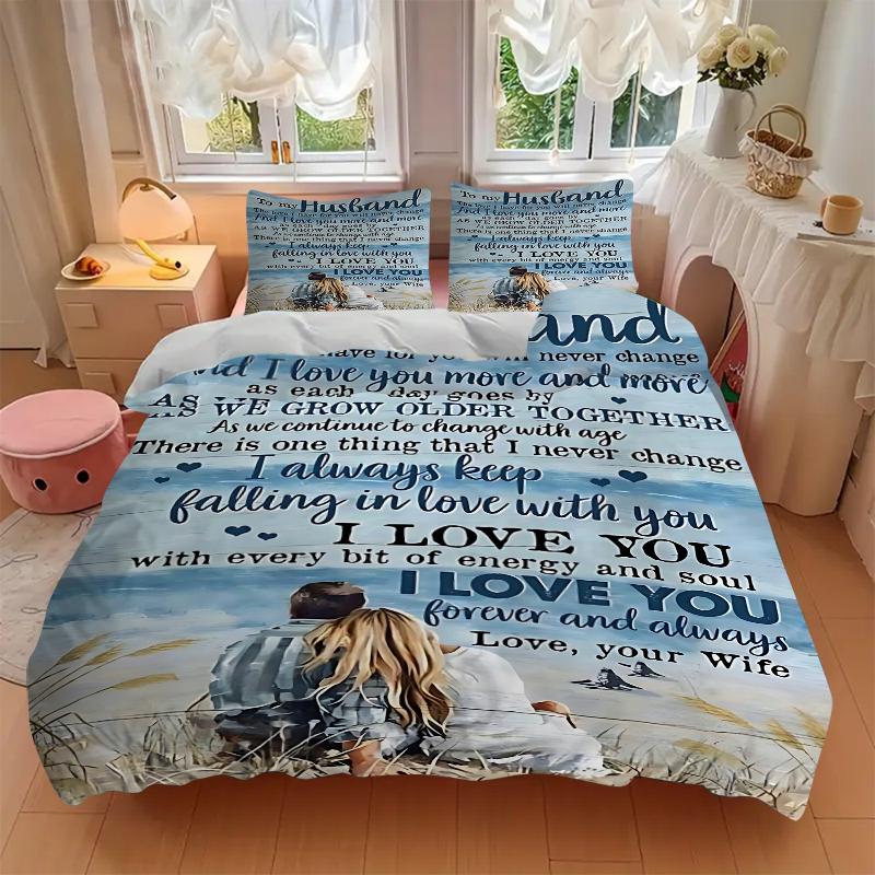3Pcs Endless Love Devotion Bedding Set Soft Fabric Duvet Cover Pillowcases Home Christmas Xmas Halloween Gift 1 Duvet Cover 2 Pillowcase G182