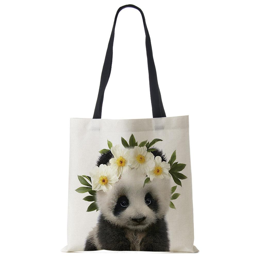 Милая Серия Животных Панда Коала Слон Принт Женская Сумка Повседневная Сумка-Тоут Сумка через Плечо Большая Вместимость KTY