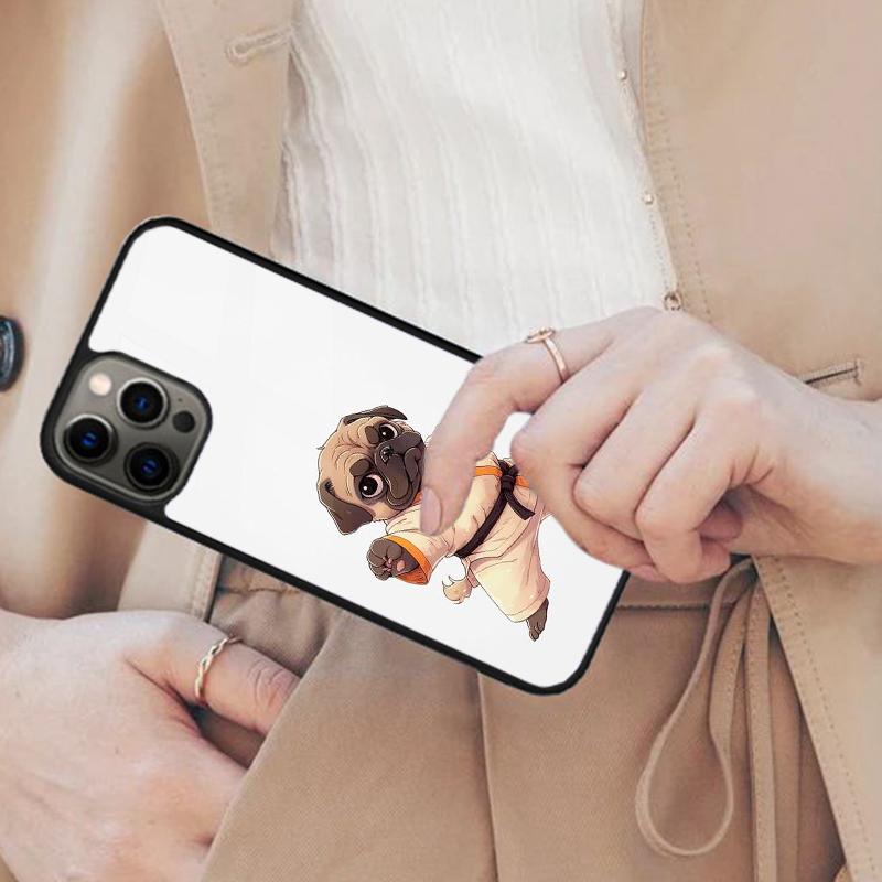 Забавный мультяшный чехол для телефона с магнитом в виде мопса для APPLE iPhone 17 Air 16 14 13 12 Pro Max 15 Plus Беспроводная зарядка с крышкой MagSafe