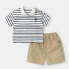 Комплект из 2 предметов для мальчиков - Поло с коротким рукавом в полоску + Шорты Повседневный наряд S-XXL