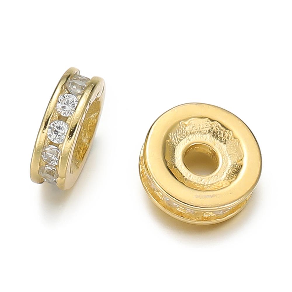 Стерлинговое серебро 925 пробы, инкрустированное бриллиантами, разделительная бусина для браслетов и ожерелий