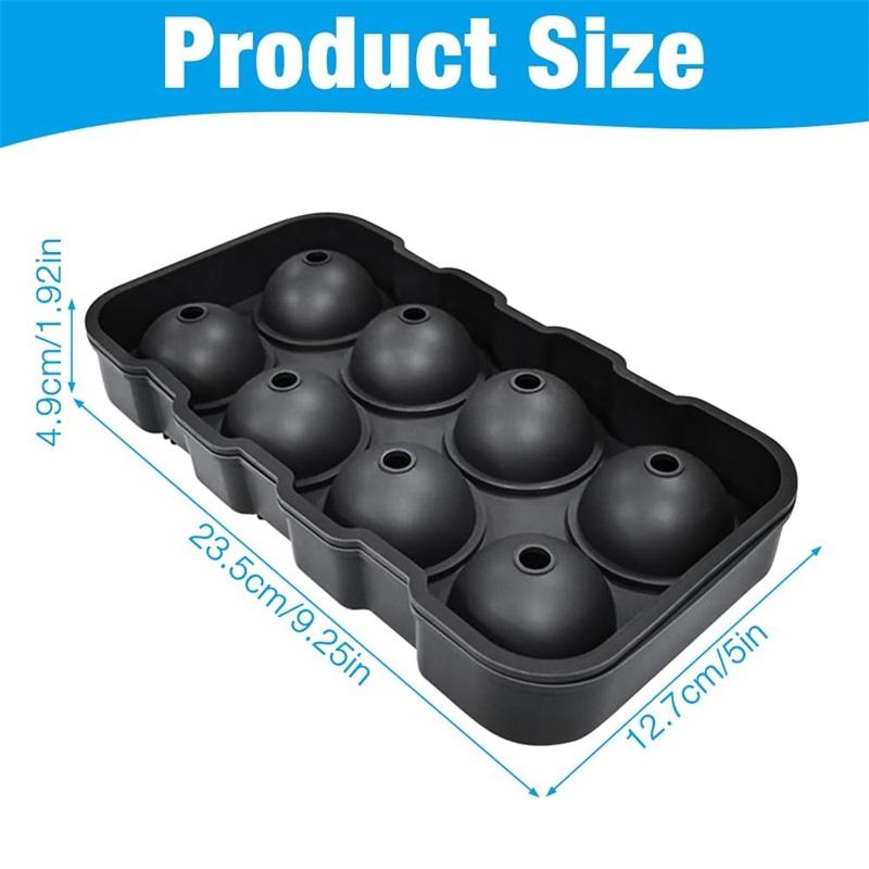 Силиконовый лоток для приготовления кубиков льда с воронкой, большая форма для ледяных шариков диаметром 1,77 дюйма для коктейля, виски