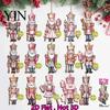 Retro Christmas Tree Hanging Decor Nutcracker Ornaments for Tree, Wooden Soldier Lightweight Flat Decoration, 2D Pendants Xmas Holiday Party Exquisite