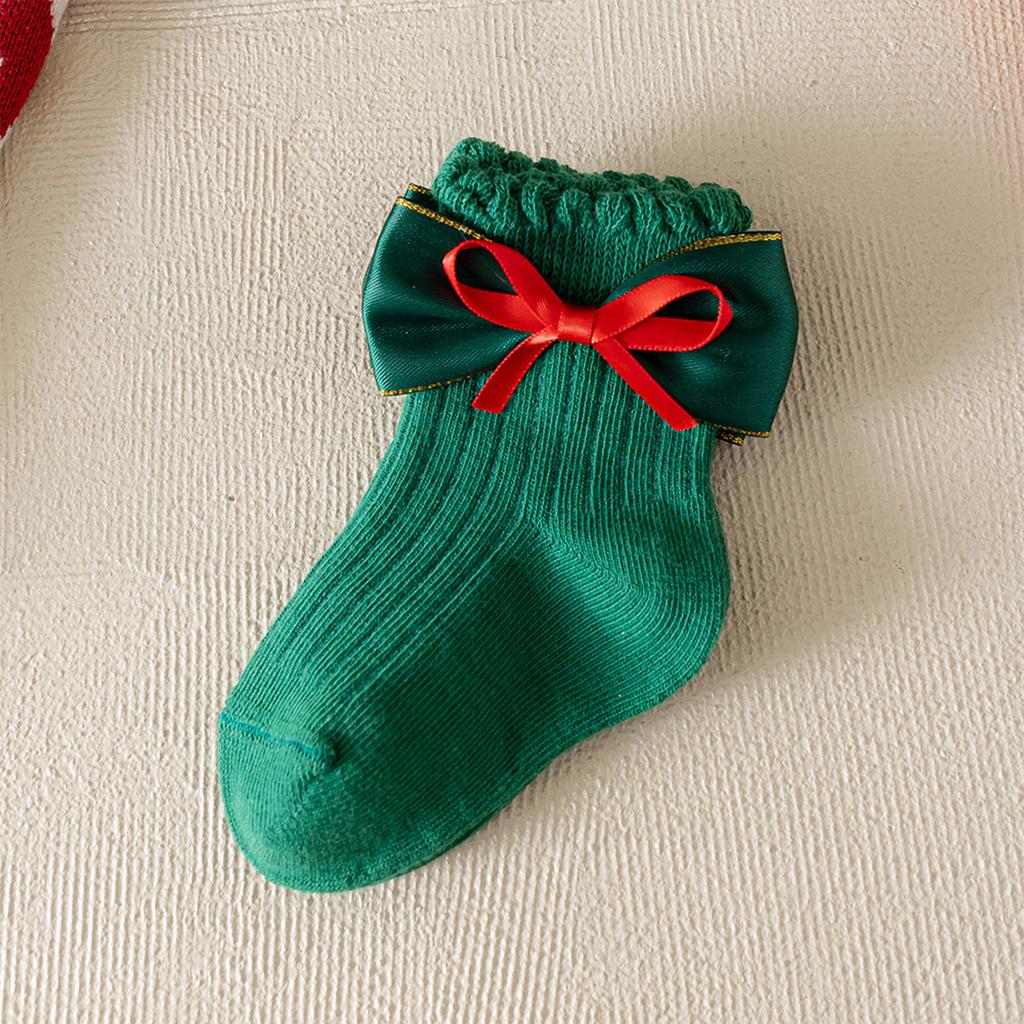 Children's Socks, Middle Socks, Baby, Middle And Small Children, Newborns, Bow, Christmas