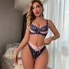 Женский Сексуальный Кружевной Комплект Бюстгальтер Push-up и Стринги 3/4 Чашки Регулируемые Бретели Нижнее Белье