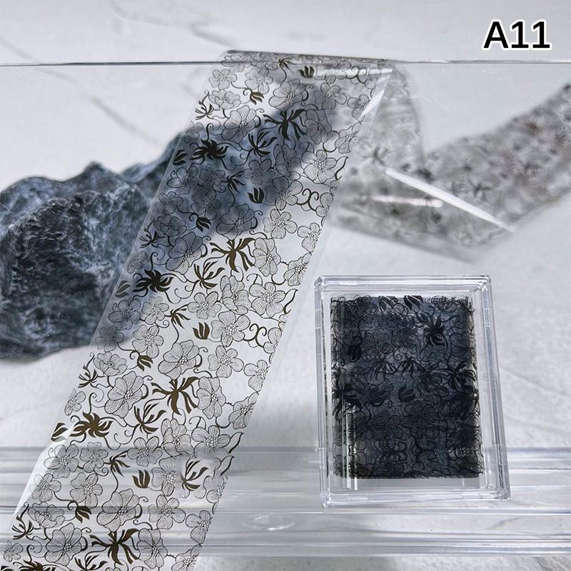 1Pcs 100cm Flower Rose Nail Transfer Foils Sticker Paper Floral Nail Wraps Tulip Nail Art Stickers Decals Nail Art Decorations