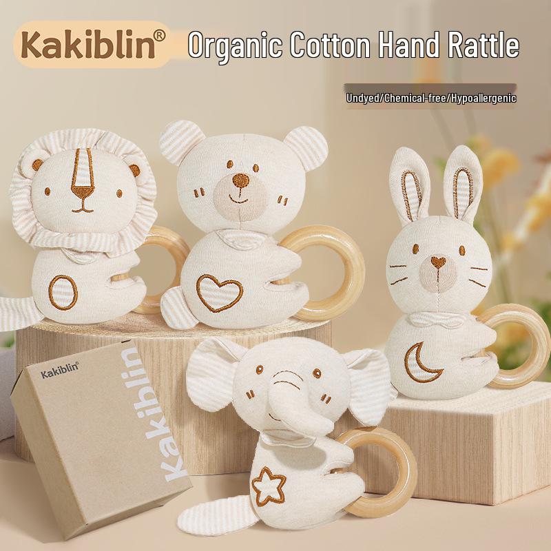 Kakiblin Органический хлопок и бук детский прорезыватель-погремушка