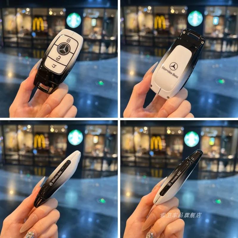 REE4   Car Key Case Cover for Mercedes-Benz A B C E G S Class CLA CLS GLA GLB GLC GLE GLS EQA EQB EQC 3 Buttons Auto Accessories