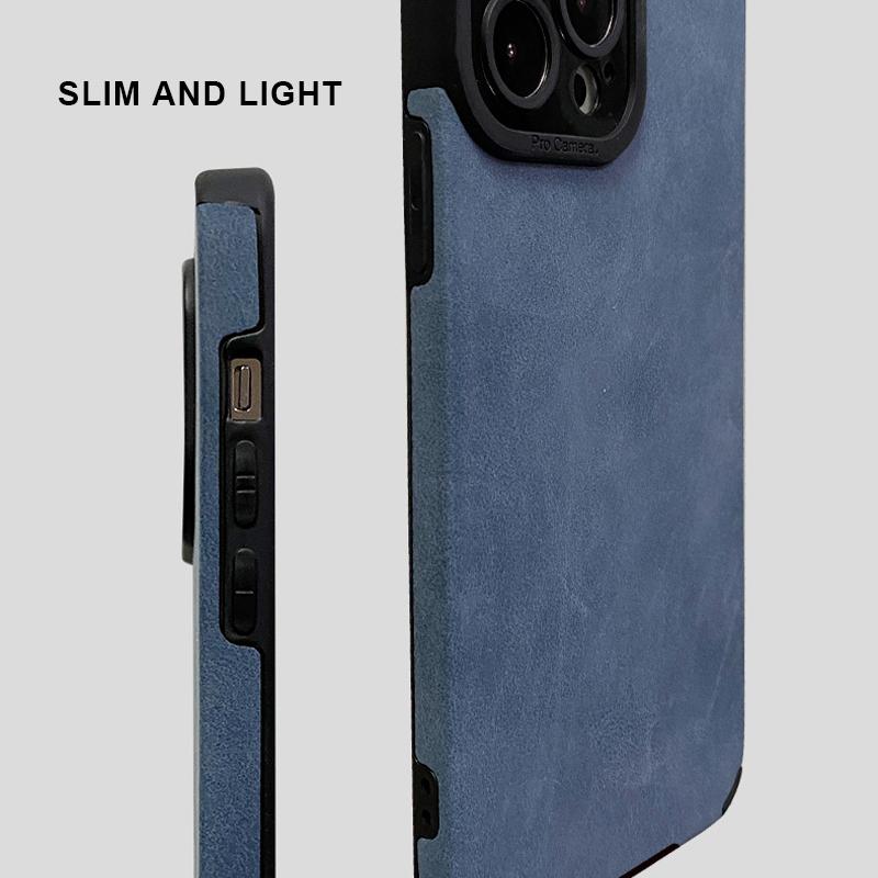 Luxury Plush PU Plush Leather Case Shockproof Shell Mobile Phone Full Back Cover for iPhone