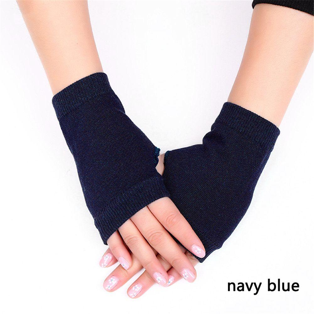 Protable Fingerless Winter Autumn Warm Wrist Gloves Knitted Wool Glove Half Mitten Exposed Finger