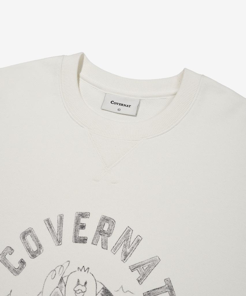 COVERNAT Tube Duck Graphic Sweatshirt Ivory
