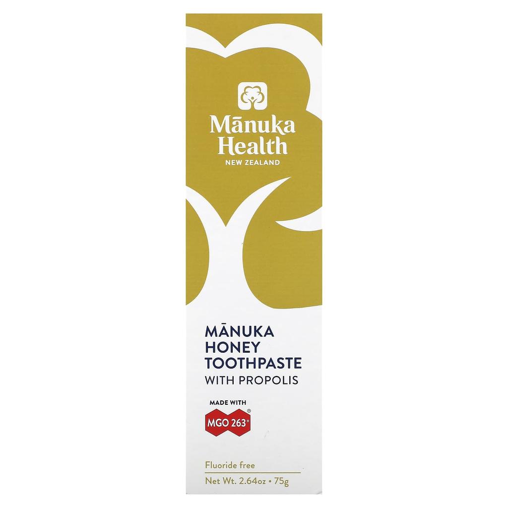 Manuka Health Зубная паста без фтора с медом манука и прополисом, 2,64 унции (75 г)