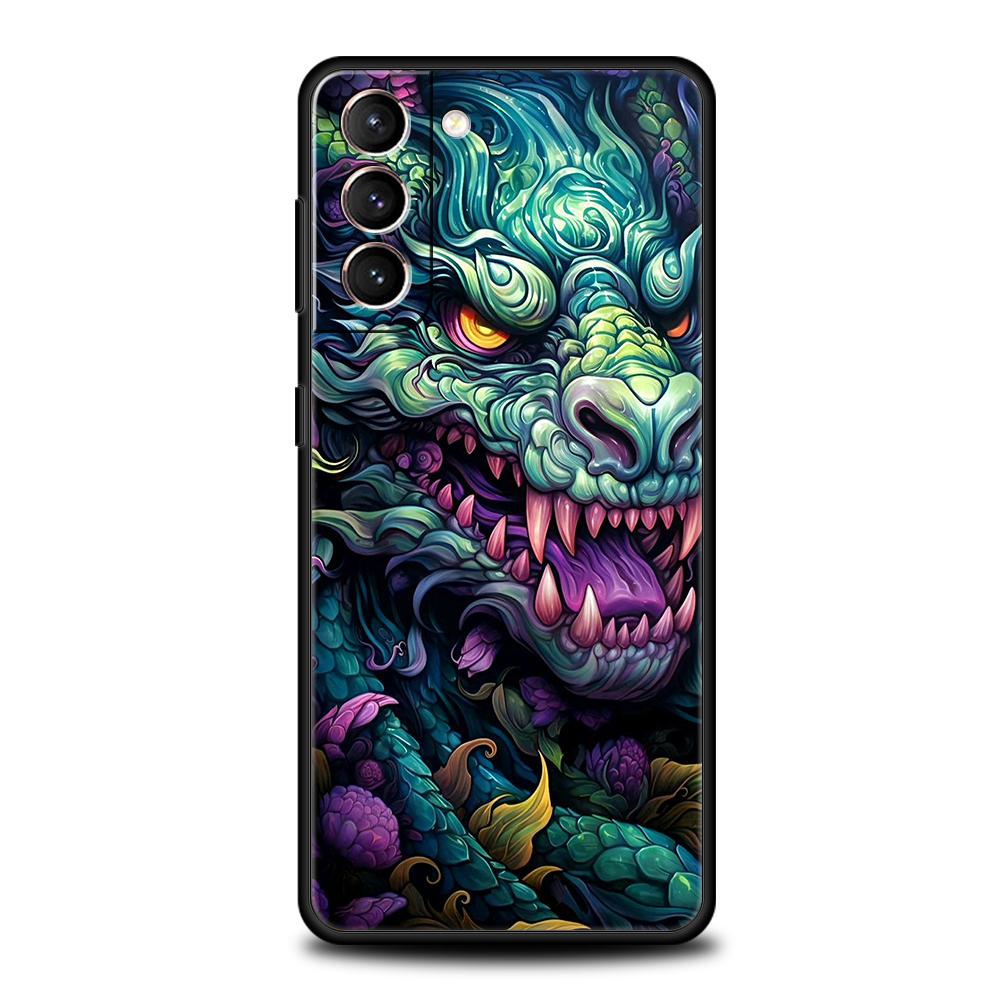 Мультяшный чехол-дракон для Samsung Galaxy S24 S23 S22 S20 S21 FE Ultra S24 S23 S10 S10E S9 S8 Plus 5G Силиконовый чехол для телефона Сумка Capa
