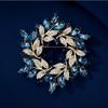 Retro Flower Cluster Brooch, High-end Women's Exquisite Blue Crystal Corsage, with A Niche Design Sense
