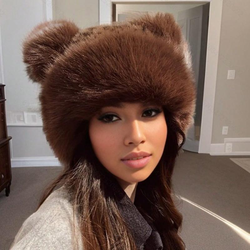 1pc Women Warm Bucket Hat for Winter,Urban Outdoor Series Casual and Fashionable Women's Mongolian Hat,suitable for Dailywear