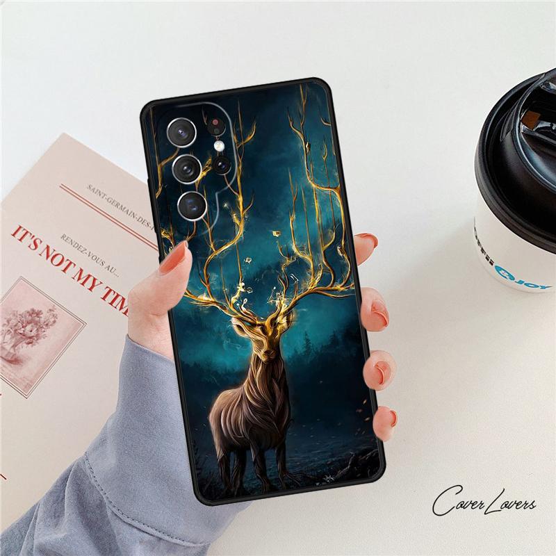 Чехол для телефона с рисунком животного Олень Для Samsung Galaxy S24 S25 S23 S22 Ultra Note 10 20 Plus S20 S21 FE Обложка