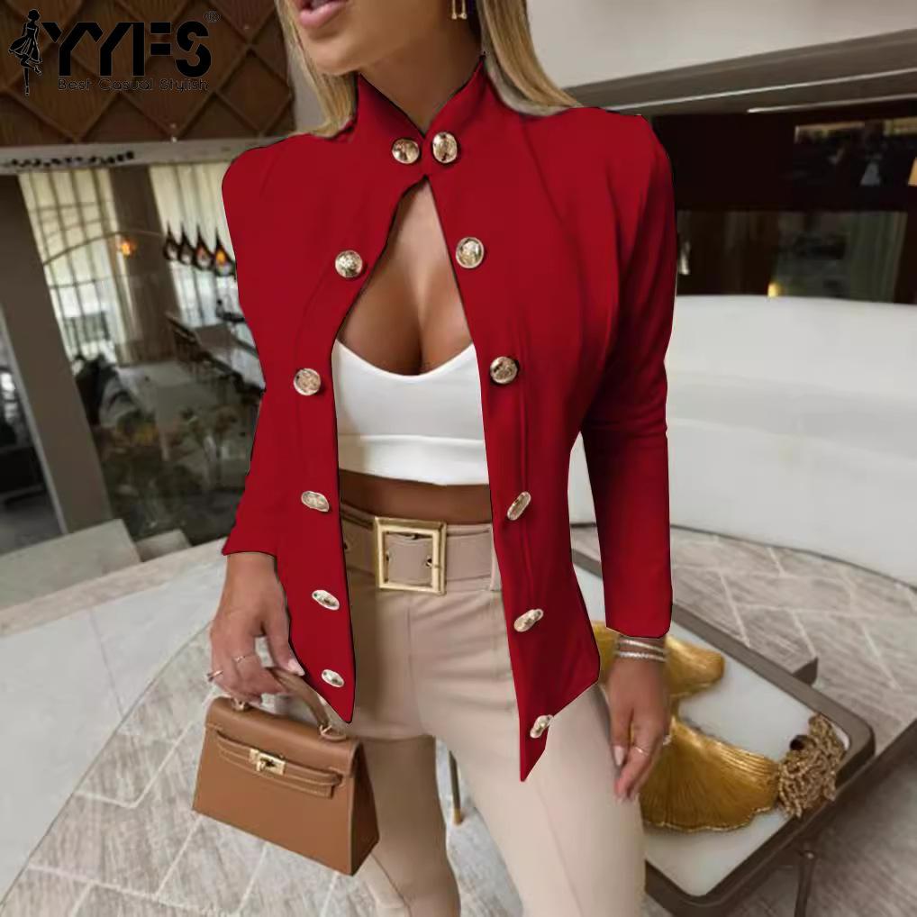 Женская мода повседневная осень-зима однотонные принты с длинным рукавом и воротником-стойкой пальто