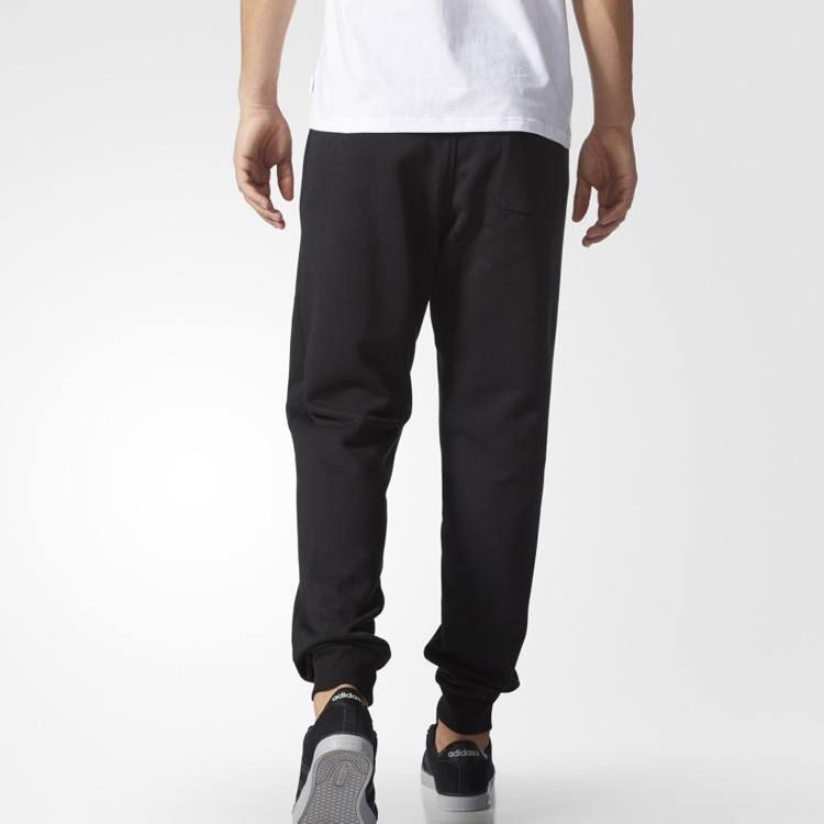 Adidas Неоэластичные мужские джоггеры с высокой талией и вышивкой логотипа на манжетах, черные AY9693