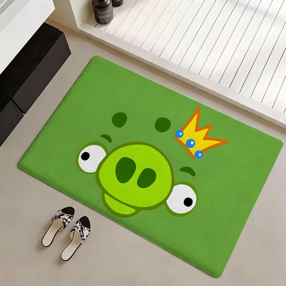 Коврик для пола Angry Birds Эко-фланель Коврик для двери Нескользящий Без запаха Для помещений Мягкий Короткий ворс Ковер для пола