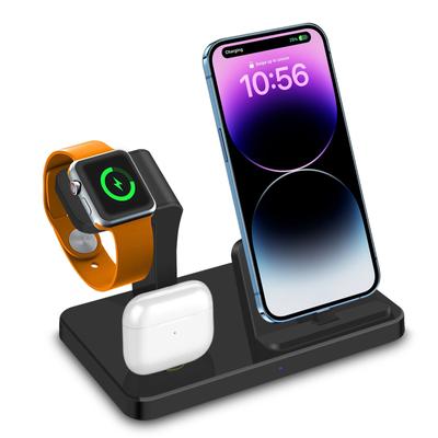 Док-станция для беспроводного зарядного устройства 3 в 1 для Apple Watch 9 8 Airpods Pro, станция быстрой зарядки нескольких устройств для IPhone 14 13 12 11