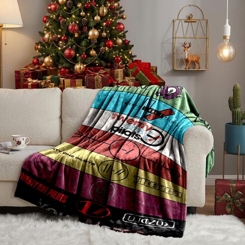 Custom Name Twenty One Pilots Music Evolution Blanket Bedding Blanket for Women Men, Soft Throw Blankets for Couch,Bed, picnic, Christmas gifts