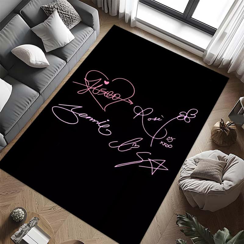 Blackpink Heartbeat Glow carpet printing Home Decor Dormitory decoration Room Christmas gifts