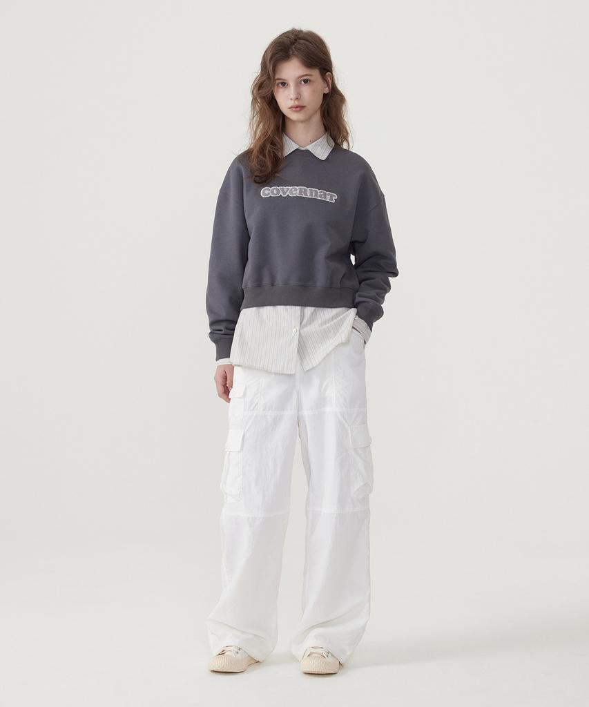COVERNAT WOMAN Cooper Logo Sweatshirt Charcoal