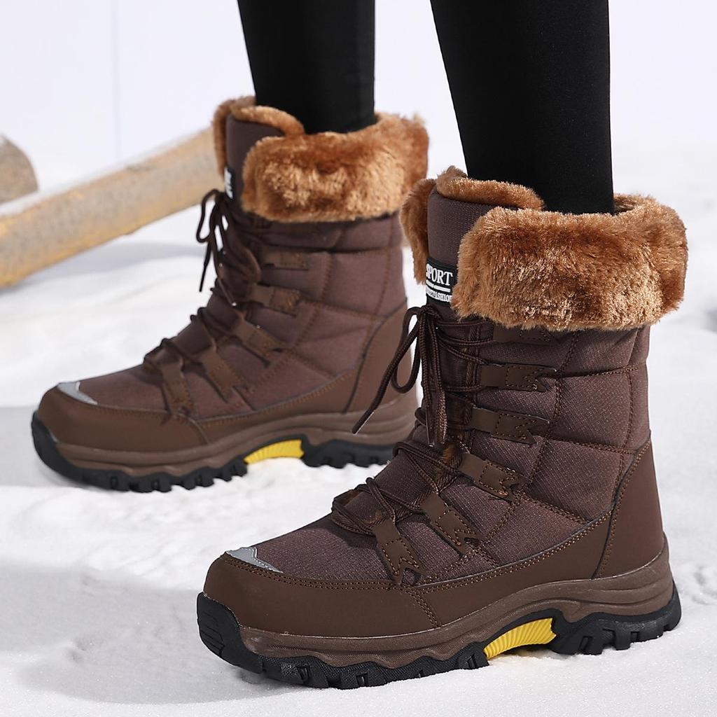 Women's Waterproof, Cold-Proof Long Boots: Outdoor Plus Velvet Thick Warm Snow Boots