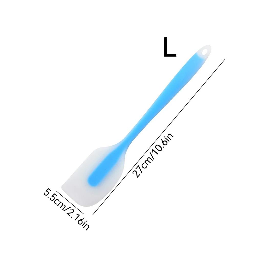 1Pc Baking Spatula Integrated High Temperature Cake Cream Silicone Spatula Translucent Head Spatula Baking Tools Kitchen Tools
